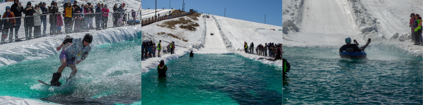 three photos of the event