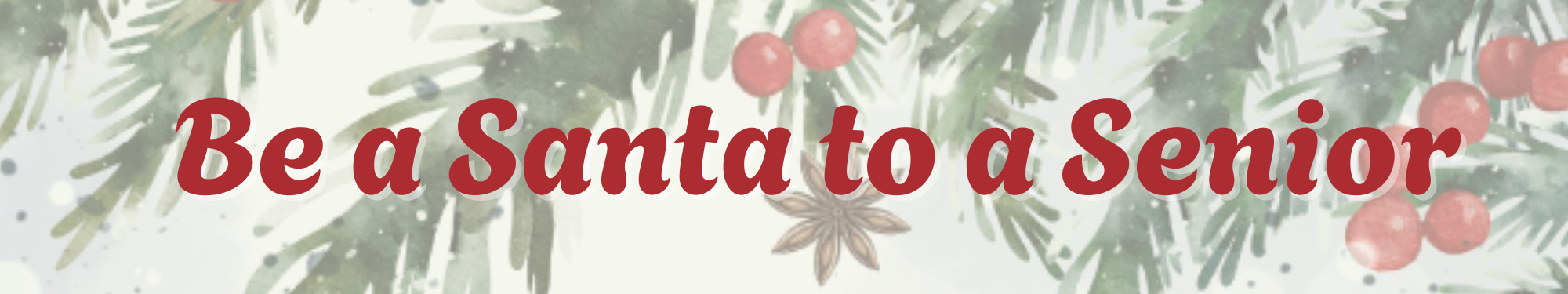 Christmas holly with the words Be a Santa to a Senior