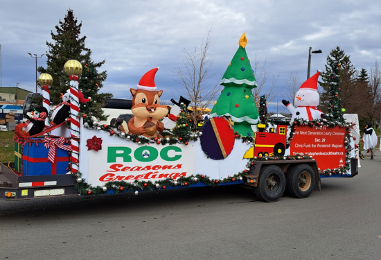 parade float with inflatables on it